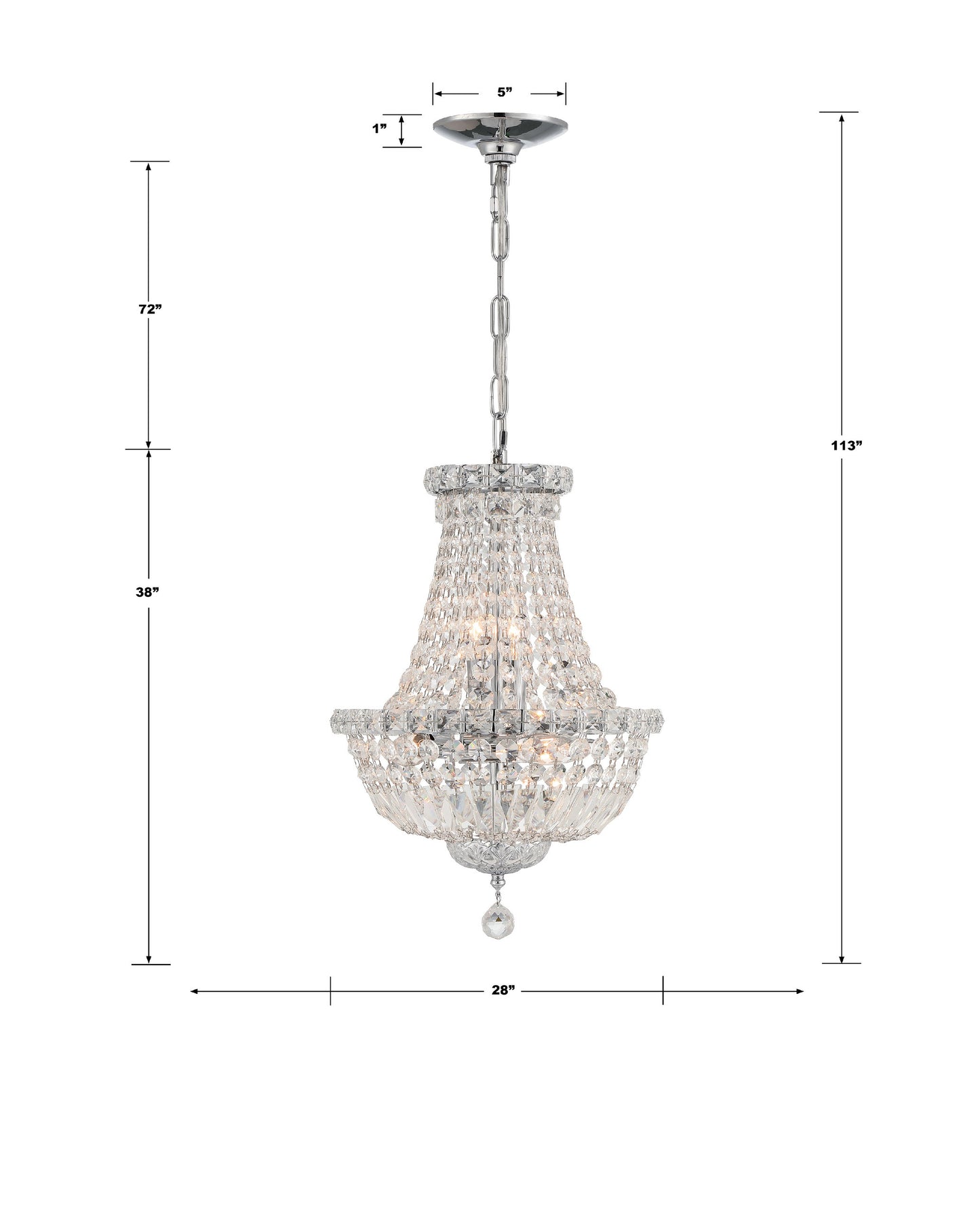 Roslyn 15-Light Polished Chrome ChandelierBy Crystorama Lighting