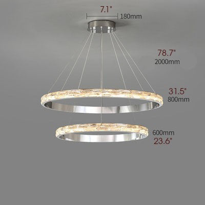 Stella | Postmodern Stainless Steel Pendant Light, Dia31.5+23.6", 2 RingsBy Miron Demid LLC