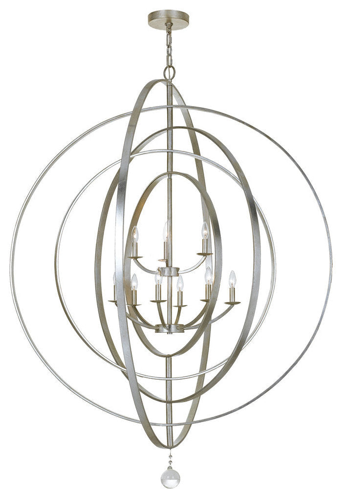 Crystorama 587-SA, 9-Light Chandelier, Antique SilverBy Crystorama Lighting