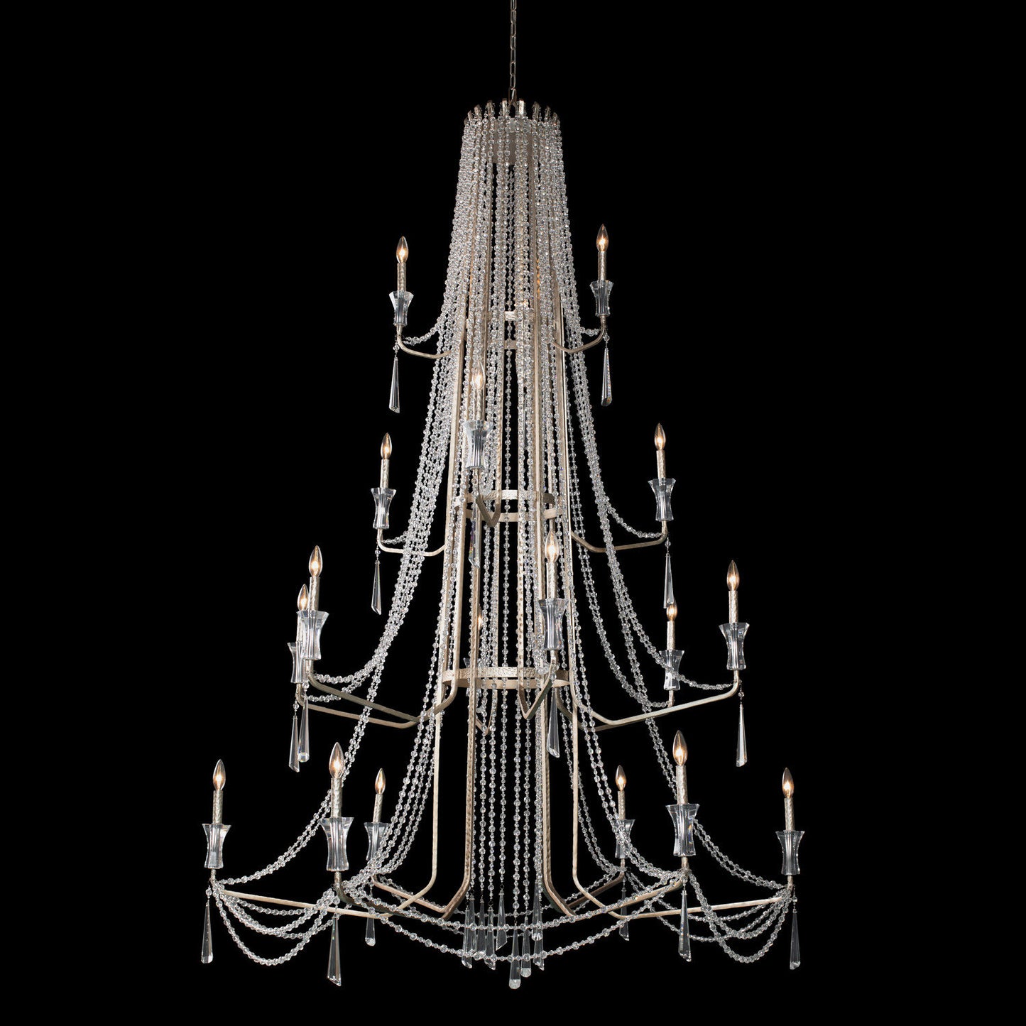 Barcelona 18 Light Chandelier in Transcend SilverBy Varaluz