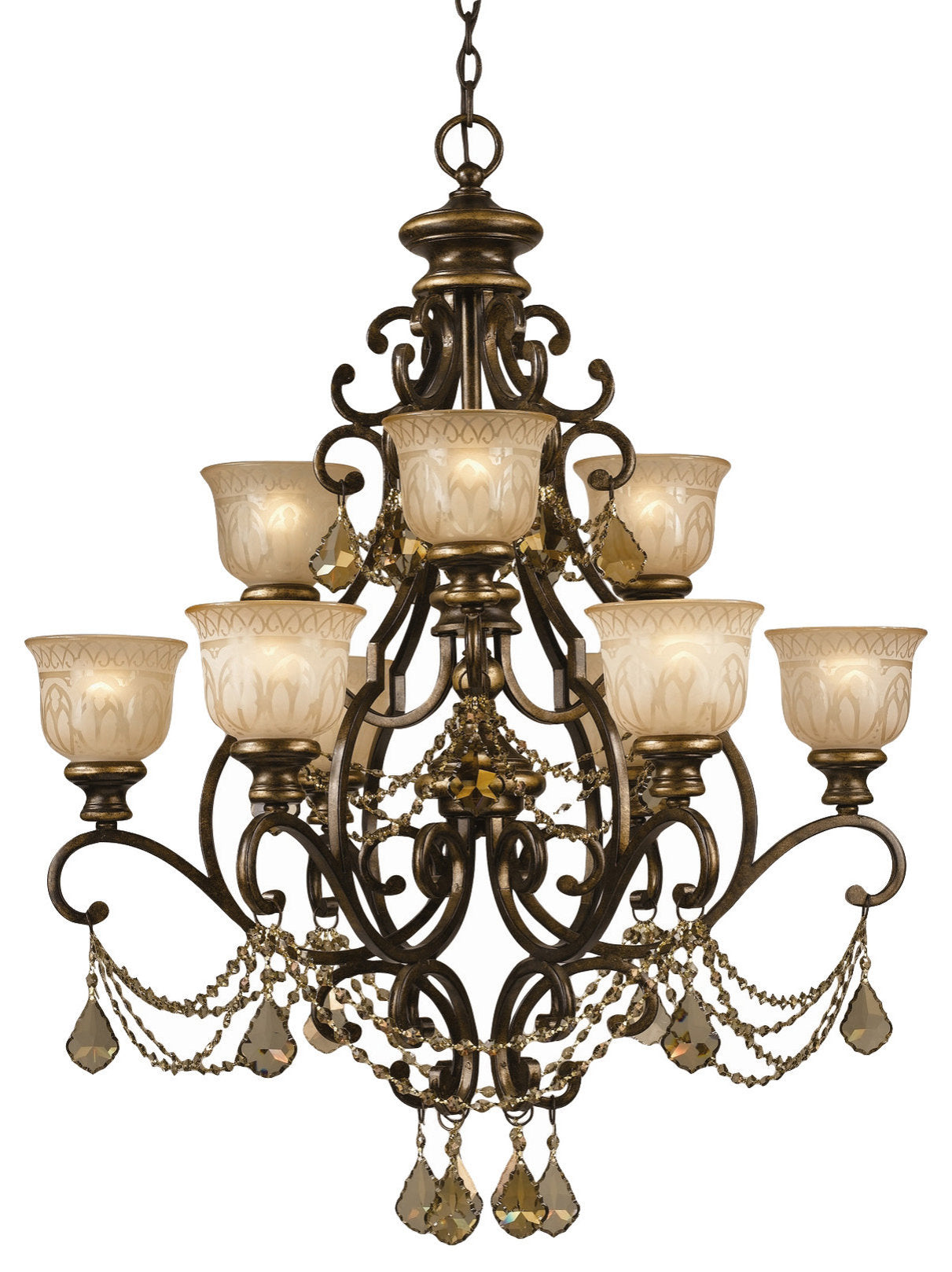 Crystorama Lighting Group 7509-GT-S Norwalk 9 Light 34"W Crystal - Bronze UmberBy Crystorama Lighting