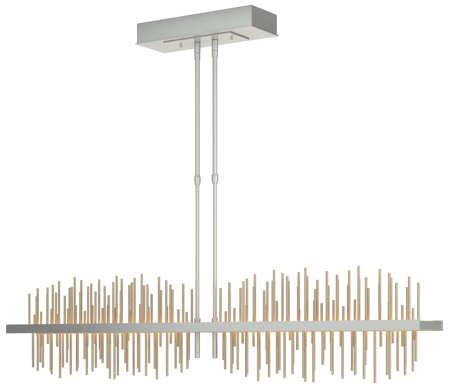 Gossamer 51.9" Vintage Platinum & Soft Gold Long LED Pendant