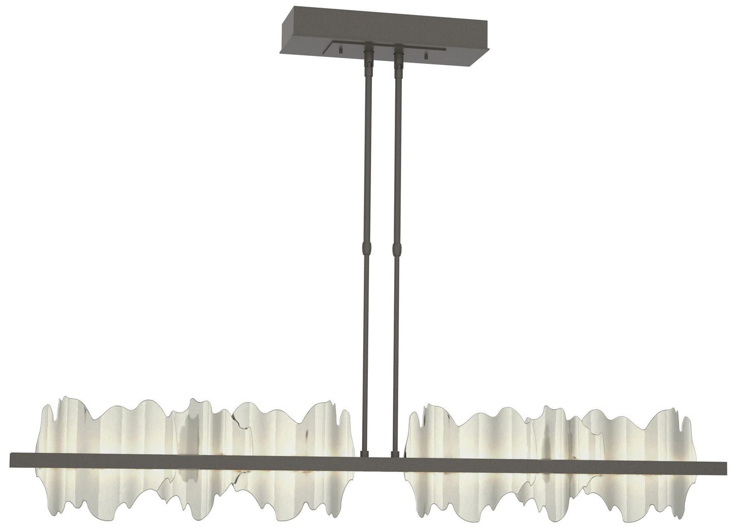 Hildene 51.9" Wide Large Dark Smoke And Sterling LED Pendant