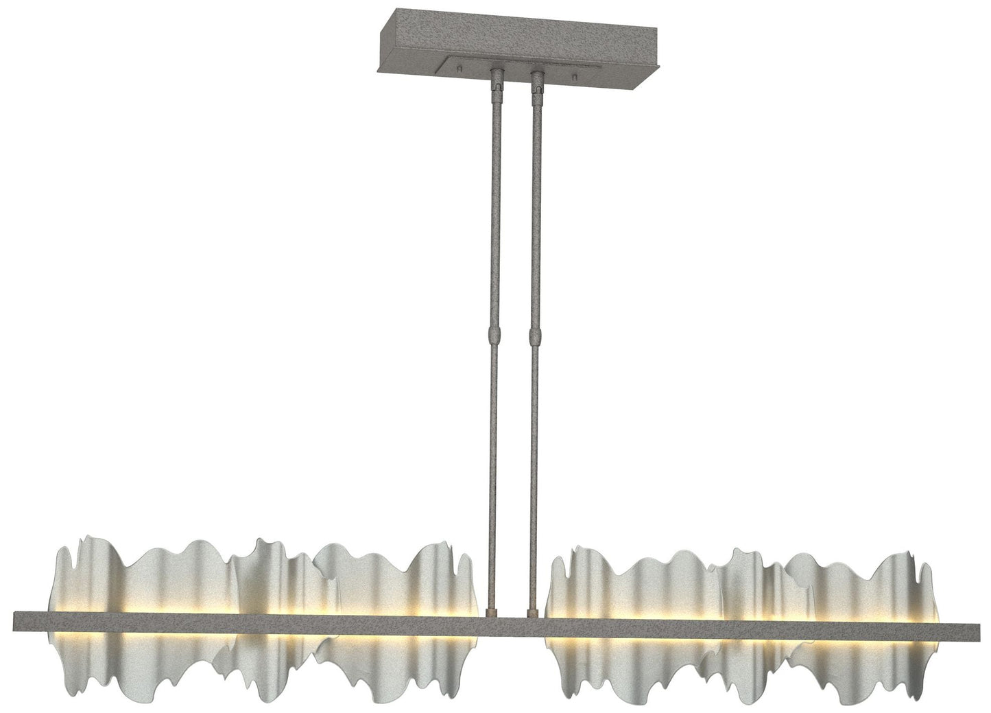 Hildene 51.9" Wide Large Natural Iron And Vintage Platinum LED Pendant