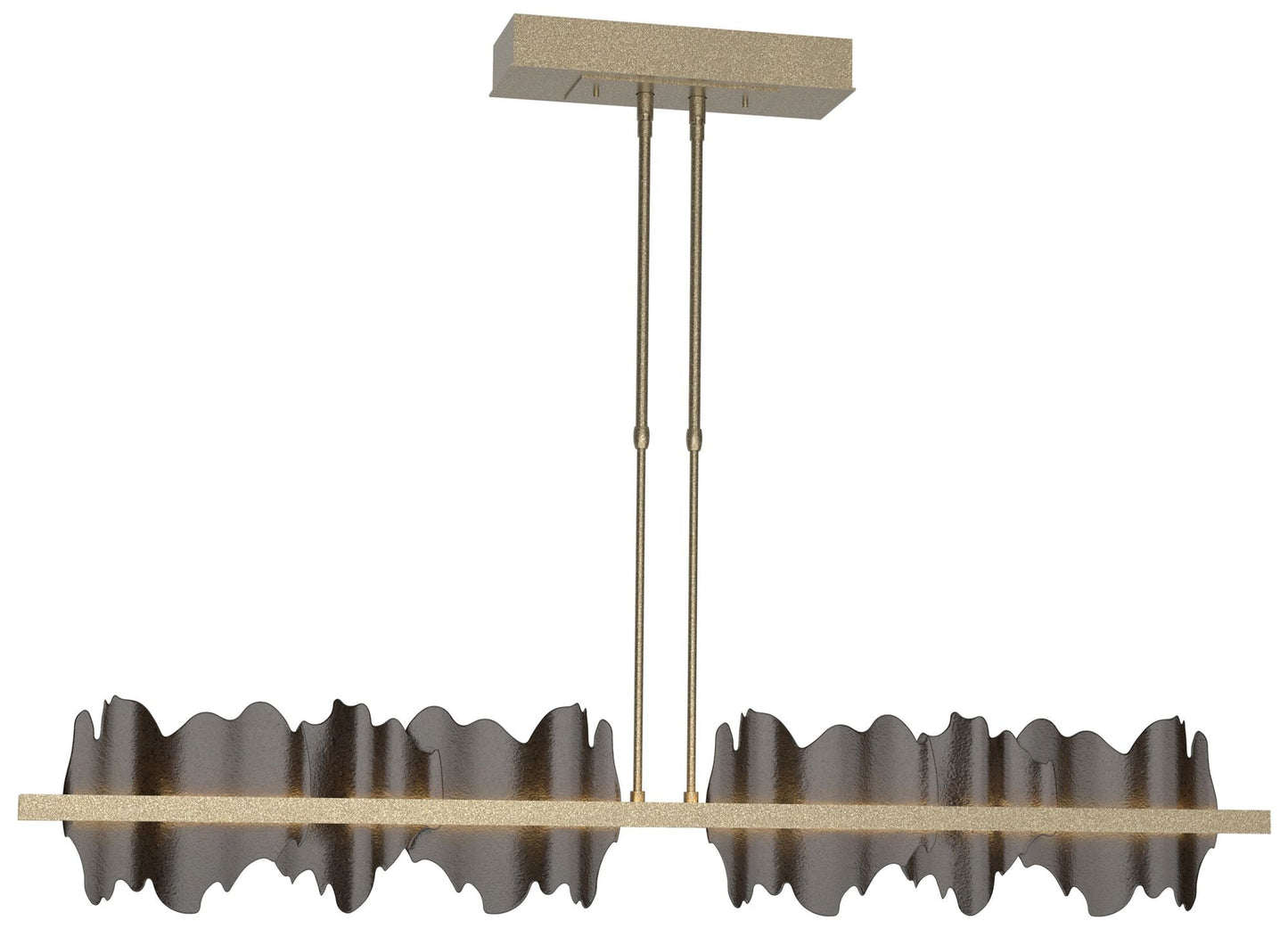 Hildene 51.9" Wide Large Soft Gold And Oil Rubbed Bronze LED Pendant
