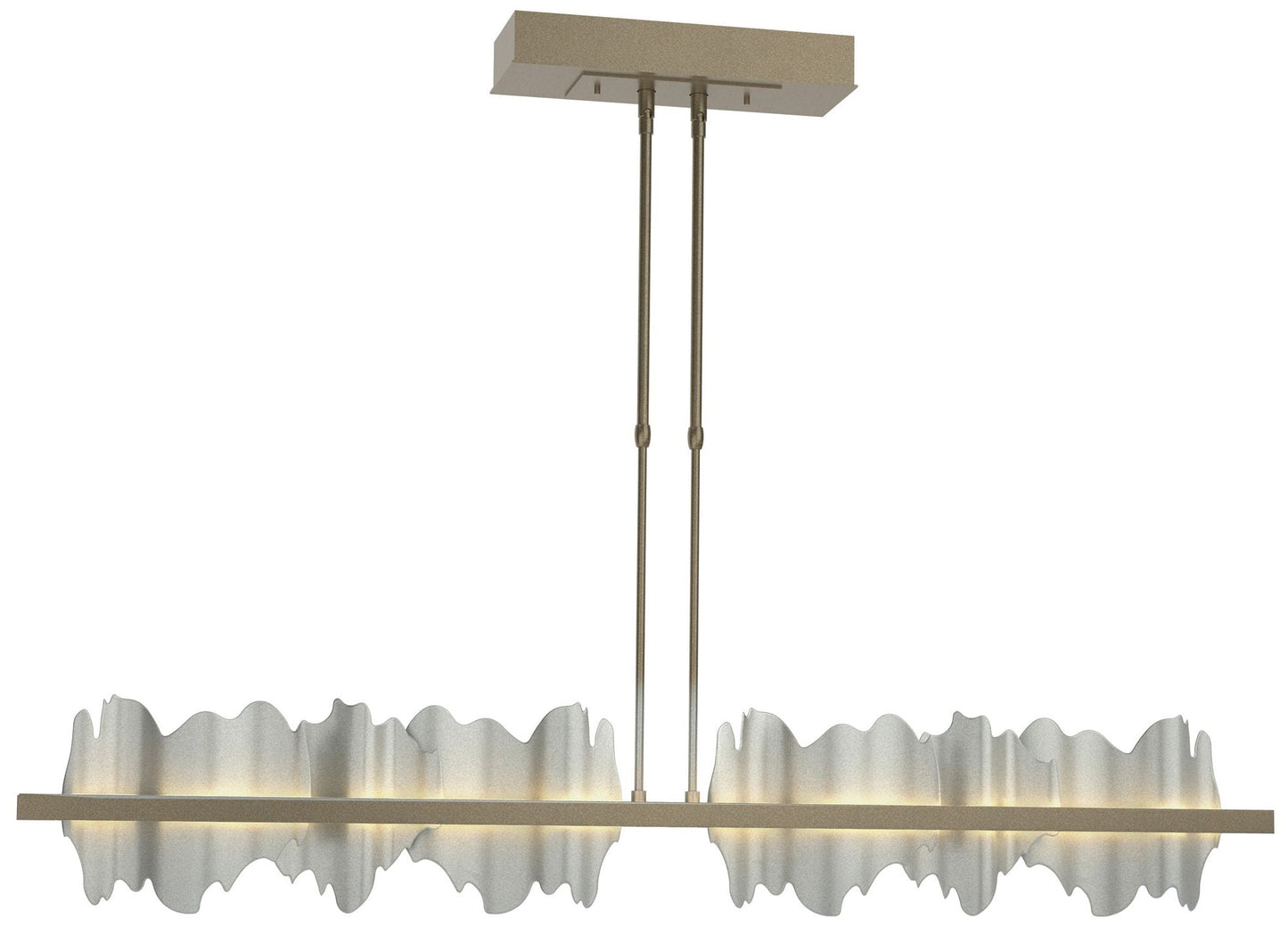 Hildene 51.9" Wide Large Soft Gold And Vintage Platinum LED Pendant