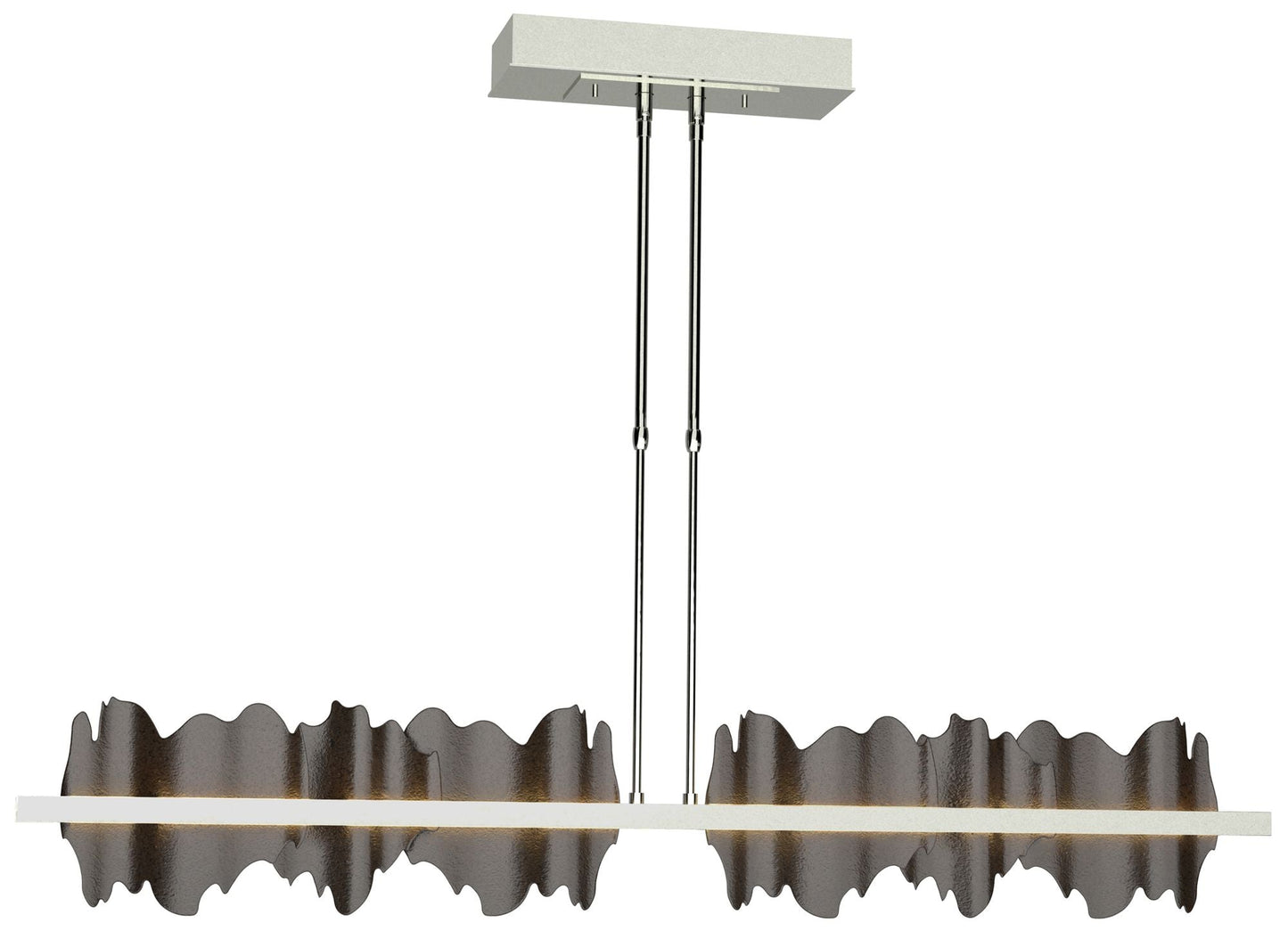 Hildene 51.9" Wide Large Sterling And Oil Rubbed Bronze LED Pendant