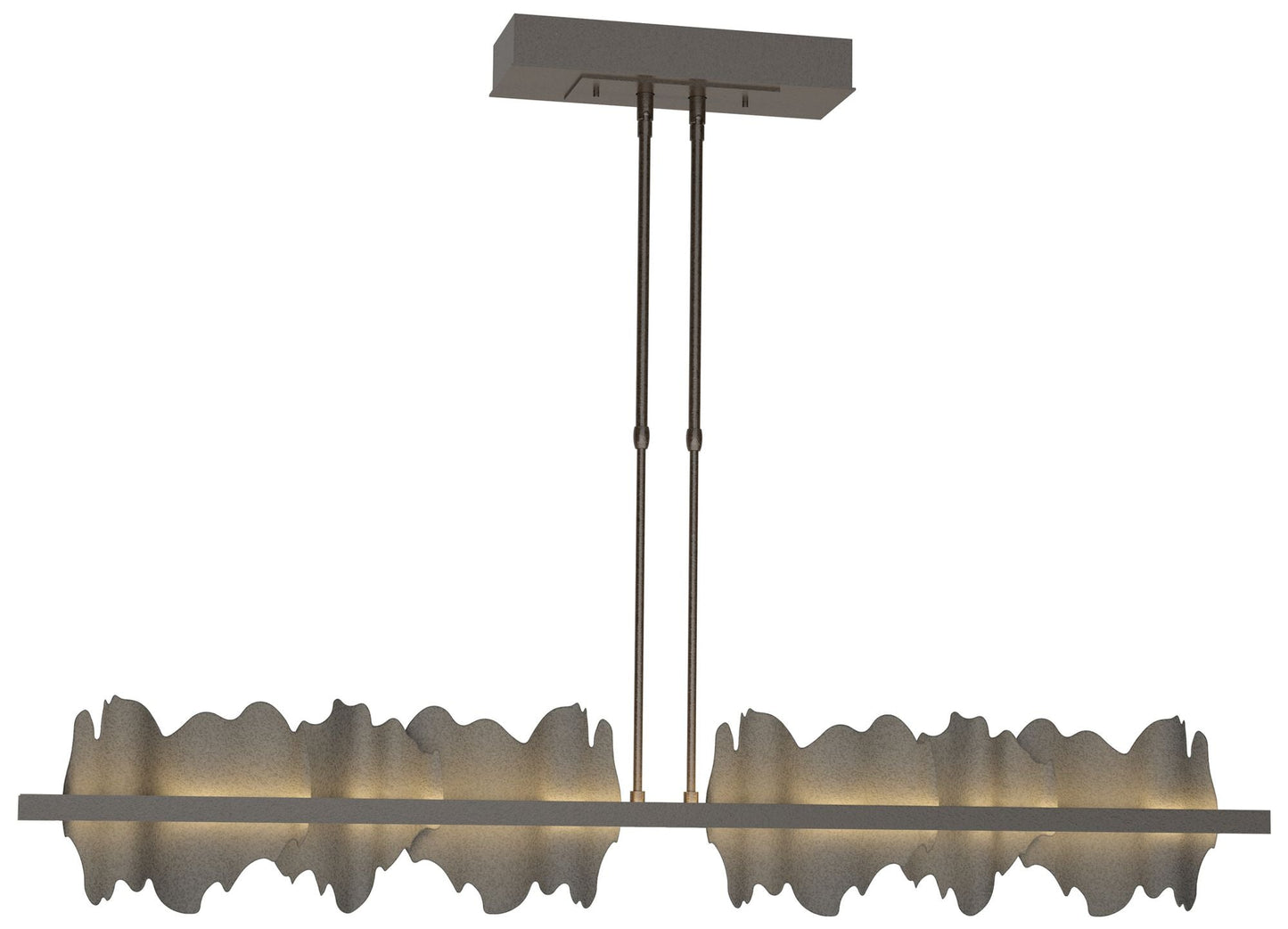 Hildene 51.9"W Large Oil Rubbed Bronze And Natural Iron LED Pendant