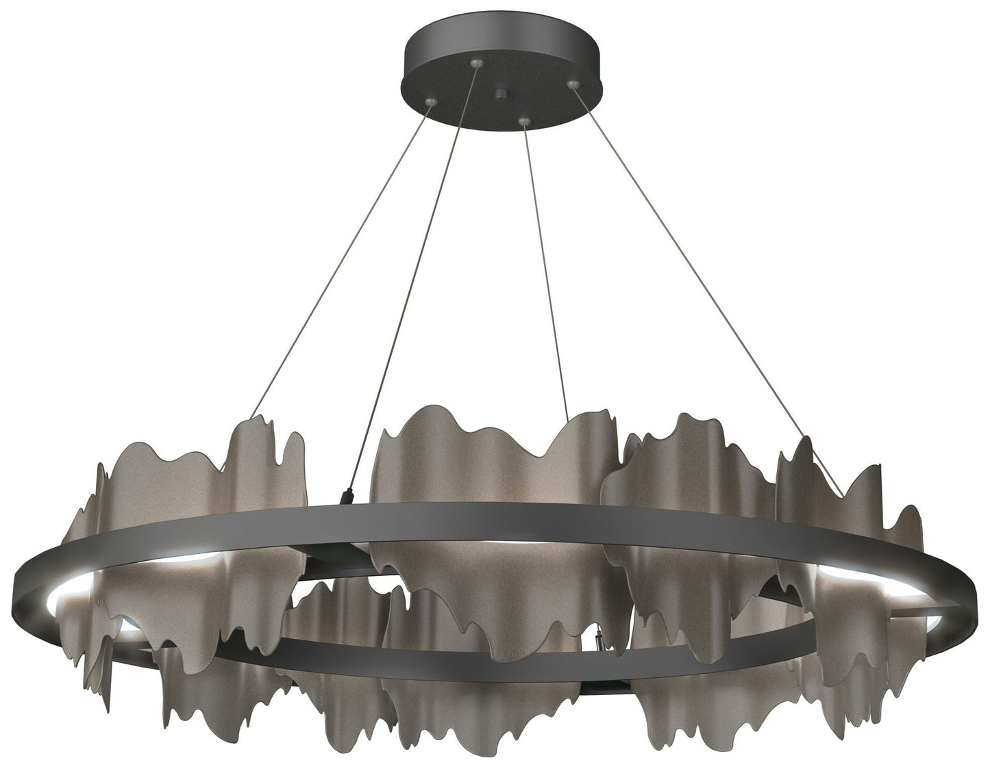 Hildene Circular LED Pendant - Black - Dark Smoke