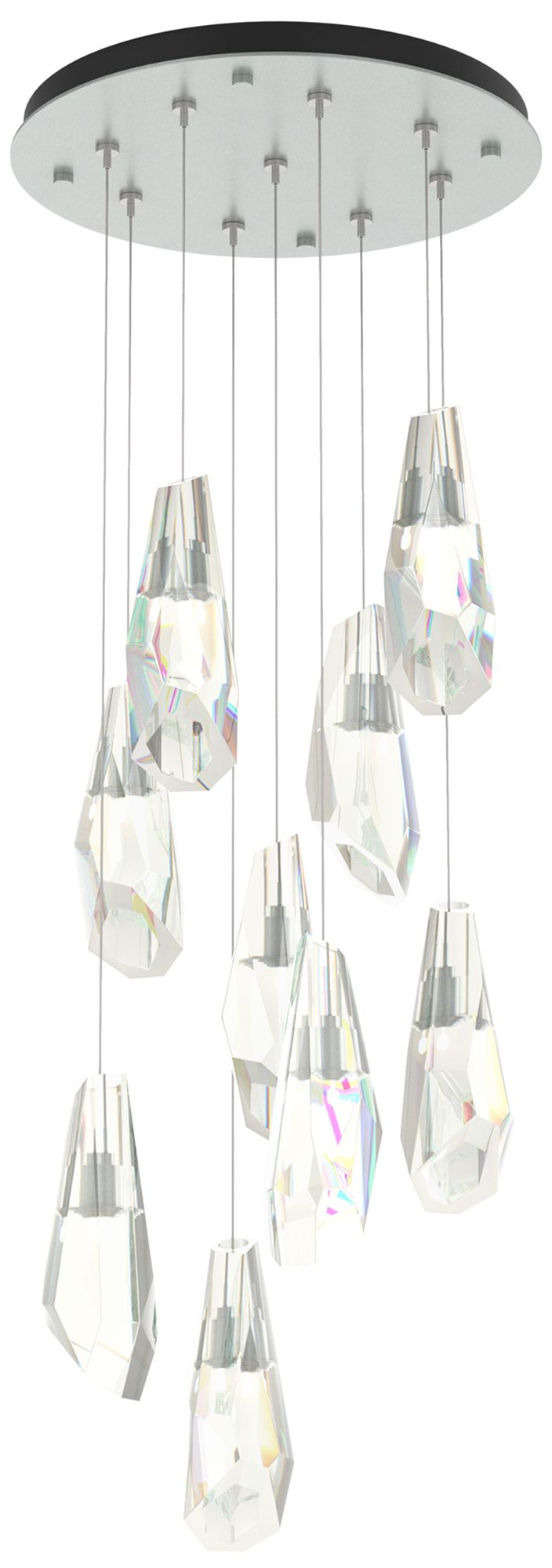 Luma 9-Light Large Crystal Round Pendant - Platinum - Crystal