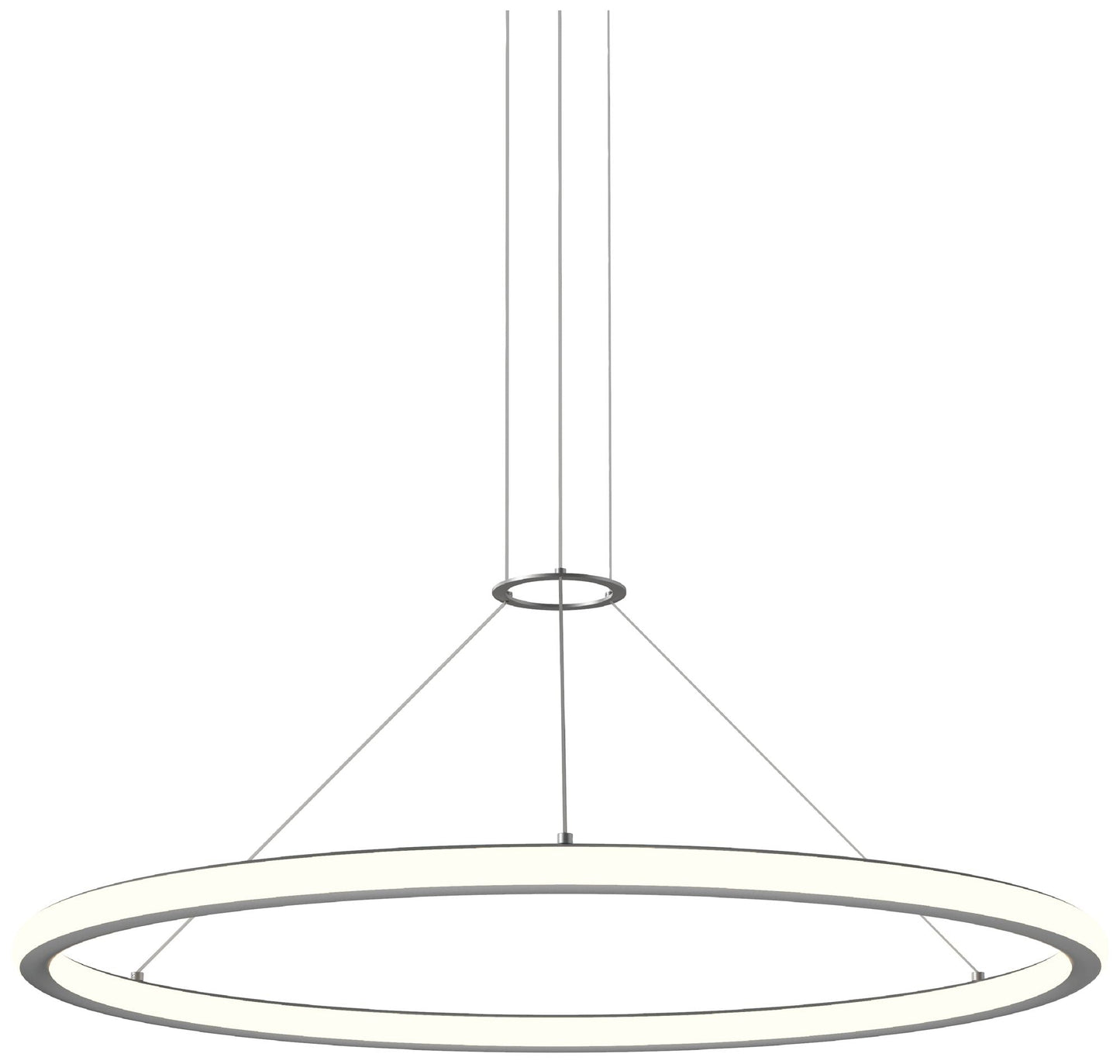 Luna 36" Round LED Pendant w/ 20' Cord - Satin Aluminum