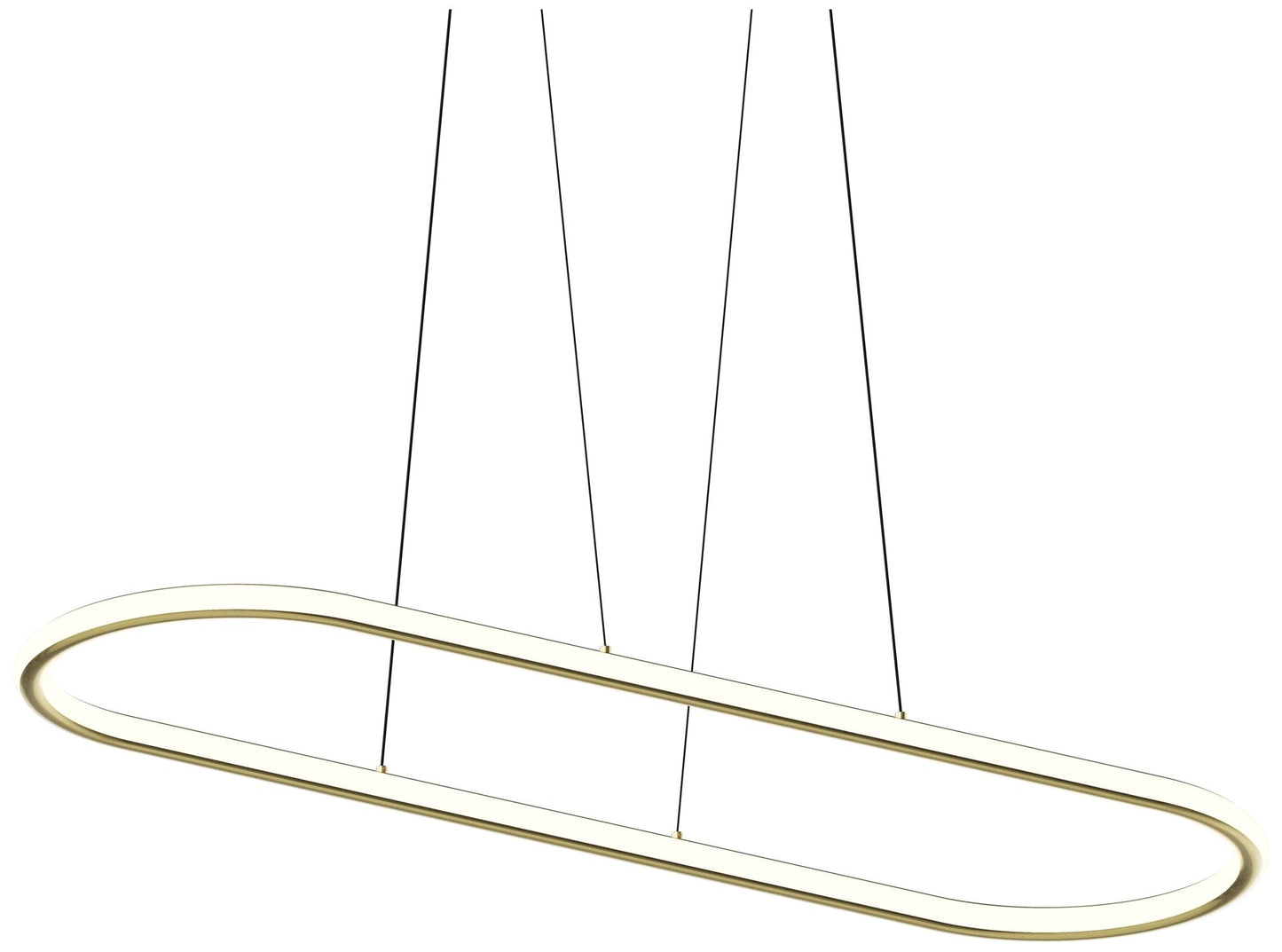 Luna 61.5" Wide Brass 3500K Racetrack Pendant