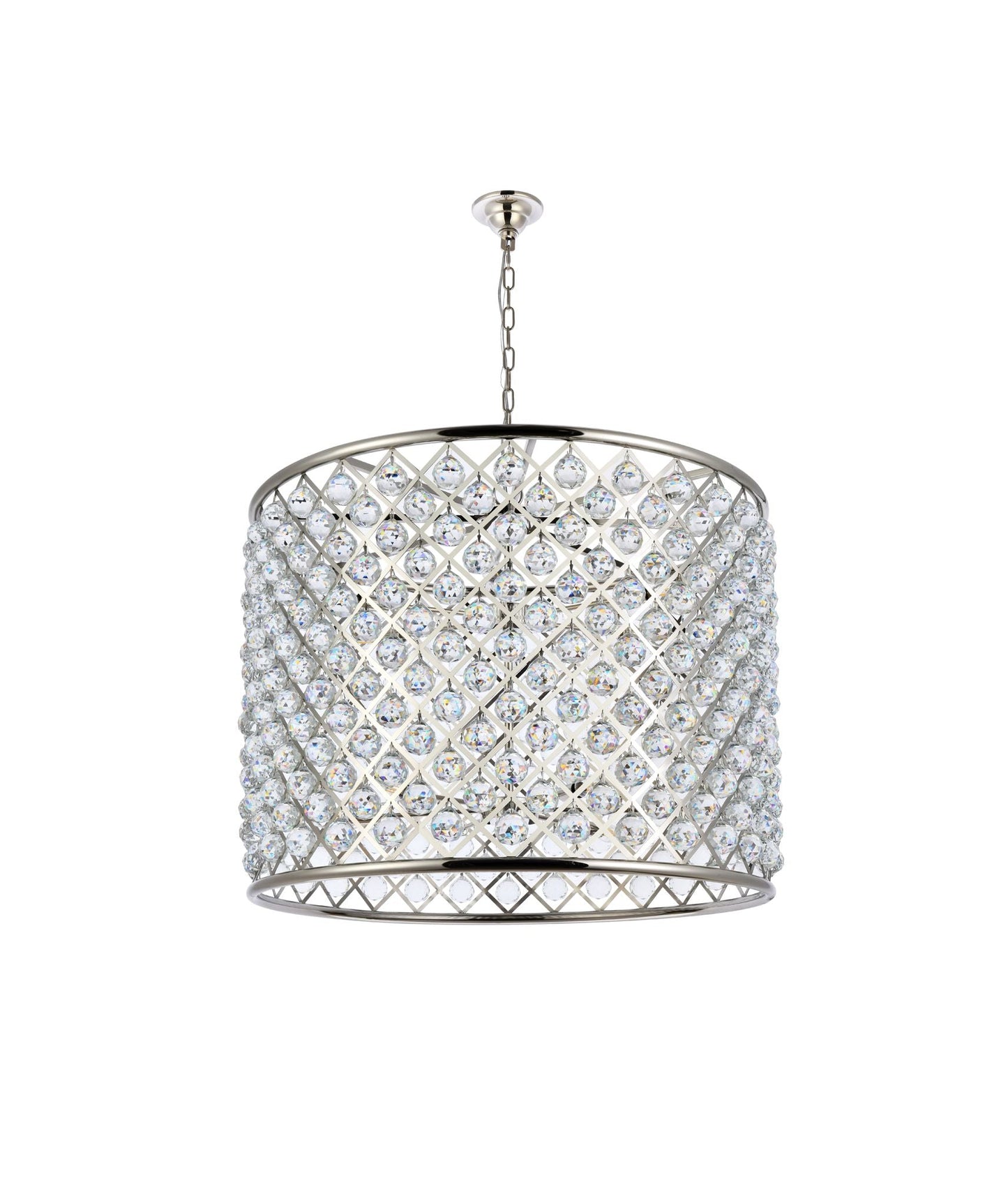 Madison 12 Lt Polished Nickel Chandelier Clear