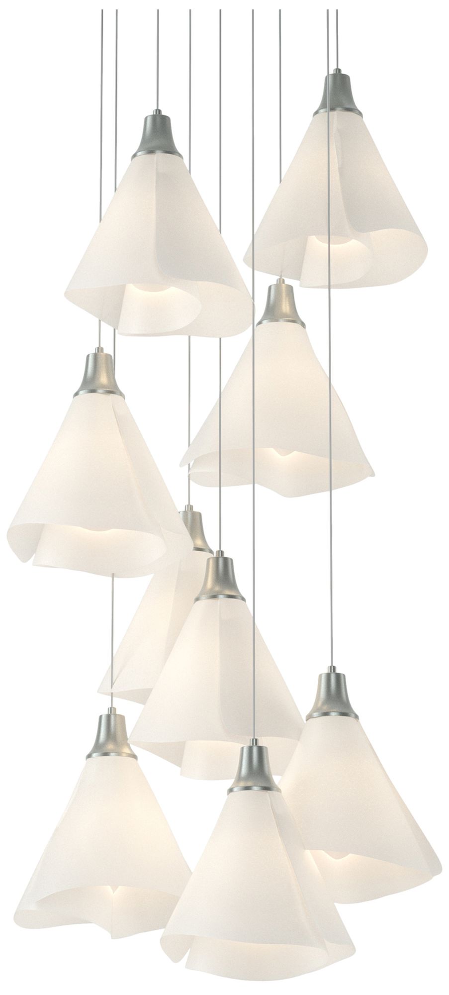 Mobius 20.8"W 9-Light Round Long Pendant w/ Spun Frost Shade