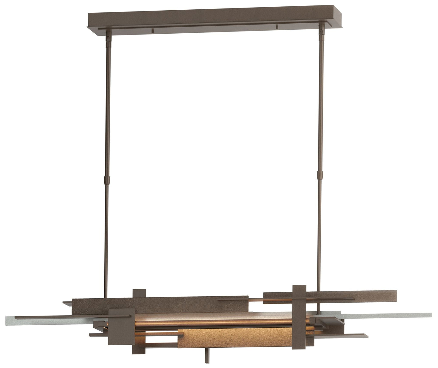 Planar 48.3"W Vintage Platinum Accented Bronze Standard LED Pendant