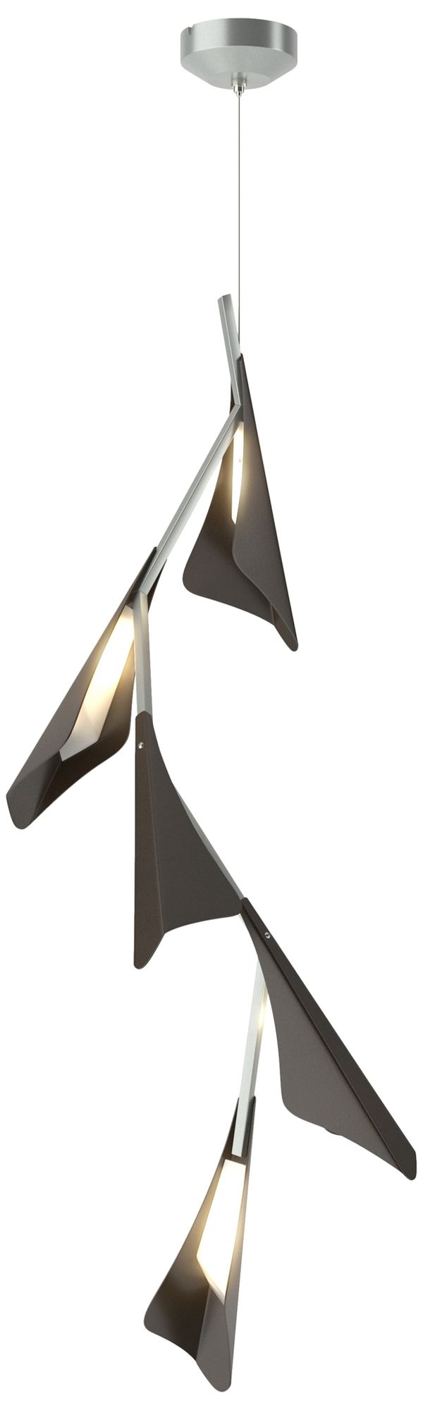 Plume 15"W 5-Light Oil Rubbed Bronze and Standard LED Pendant