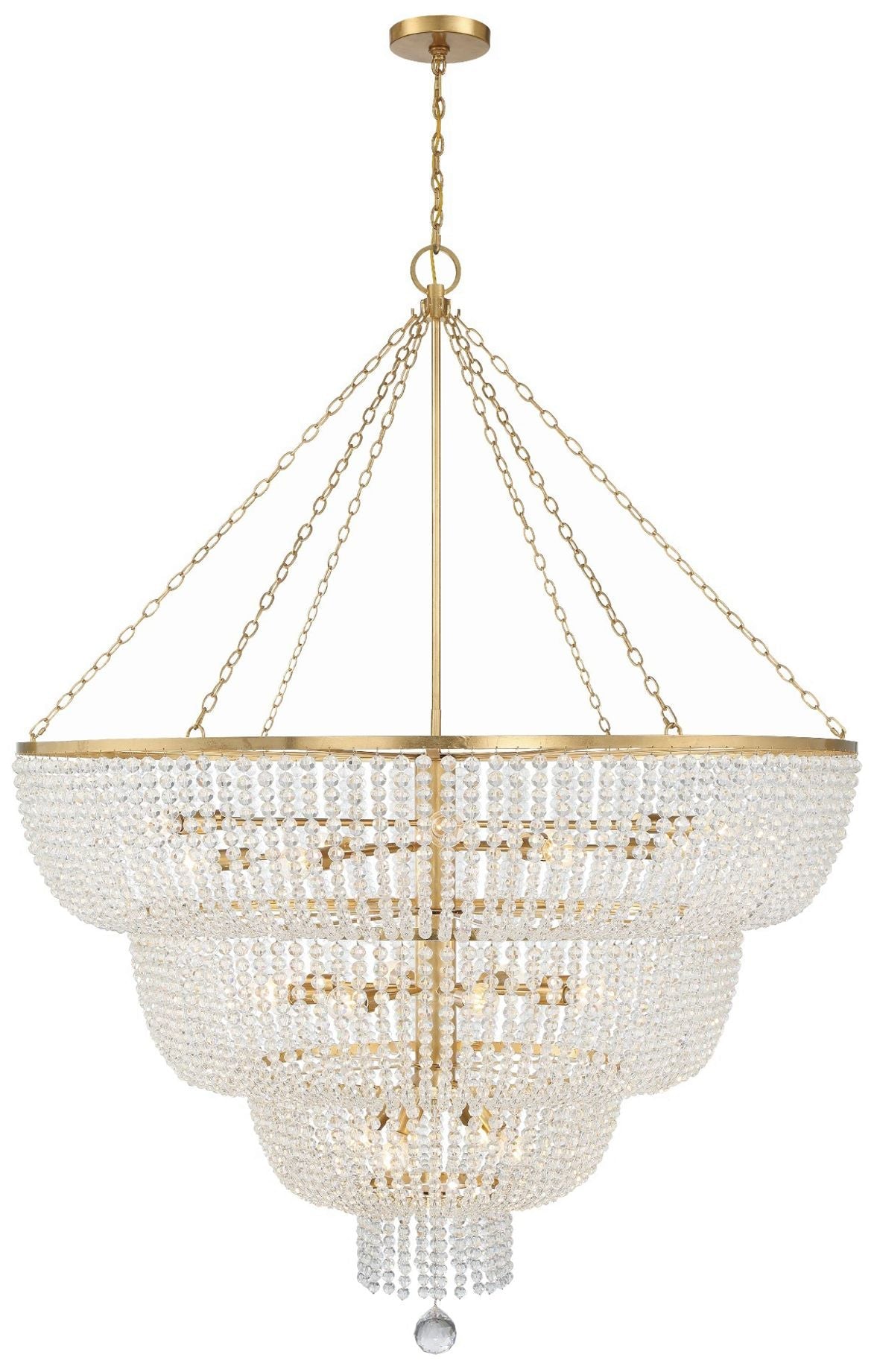 Rylee 32 Light Antique Gold Chandelier