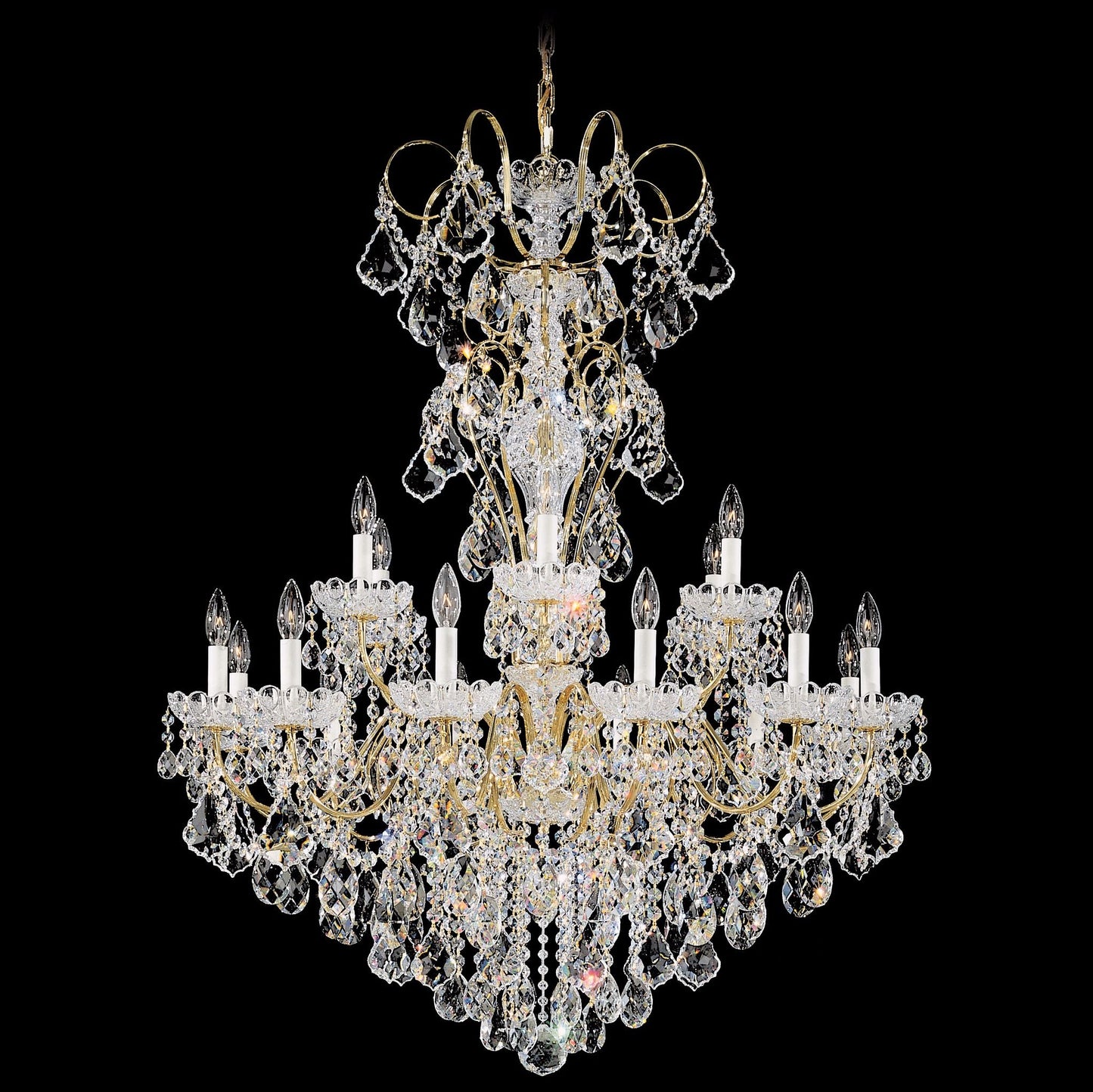 Schonbek New Orleans 36"W Gold Hand-Cut Crystal Chandelier