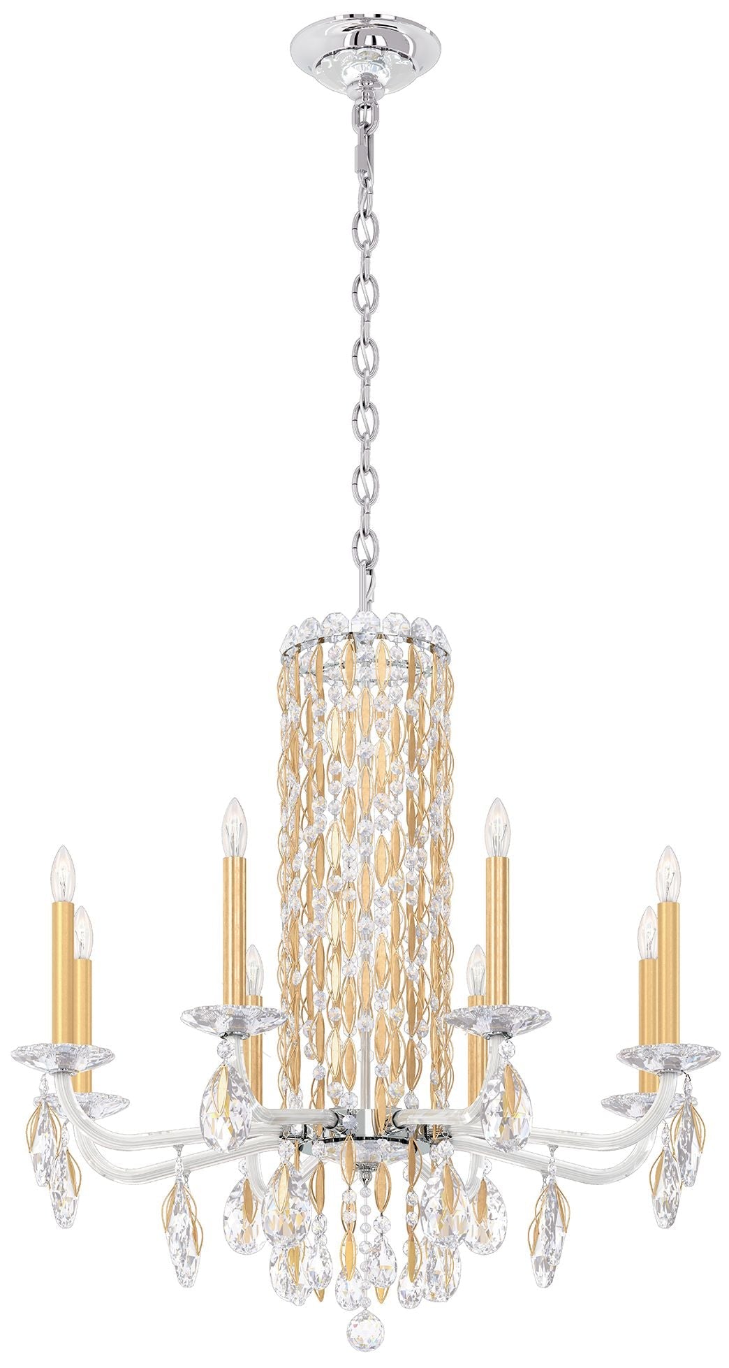 Siena 31"H x 30"W 8-Light Crystal Chandelier in Heirloom Gold
