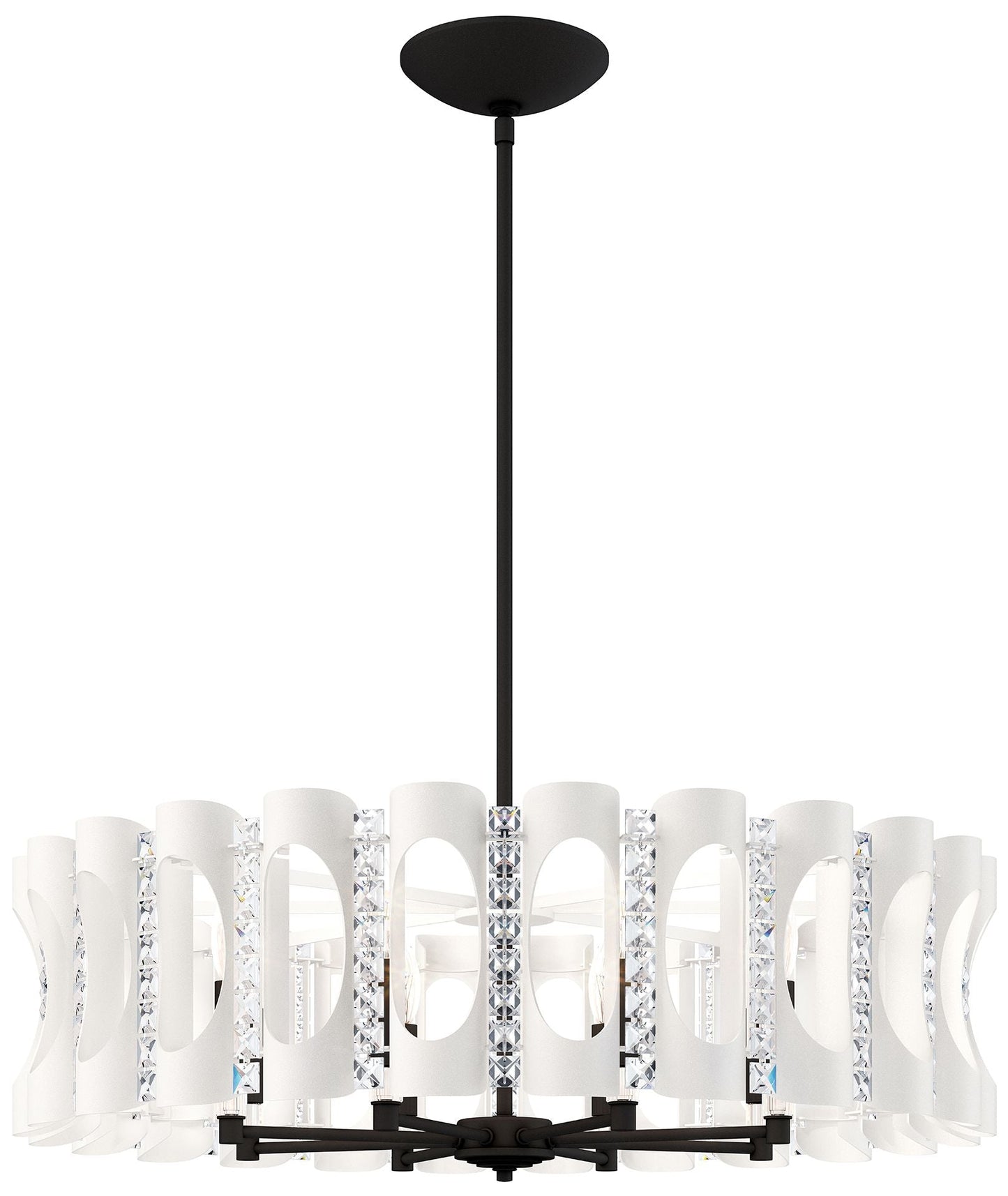Twilight 8.5"H x 31"W 8-Light Crystal Chandelier in White
