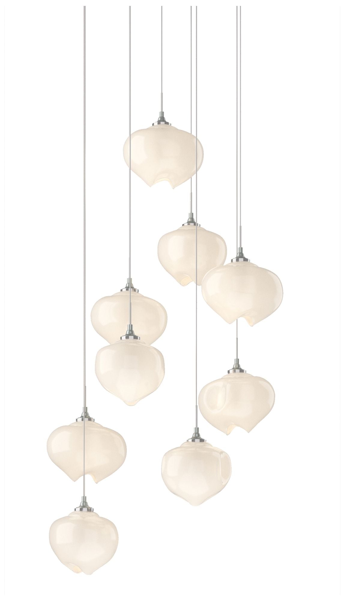 Ume 20.5"W 9-Light Round Long Pendant w/ Frosted Glass Shade