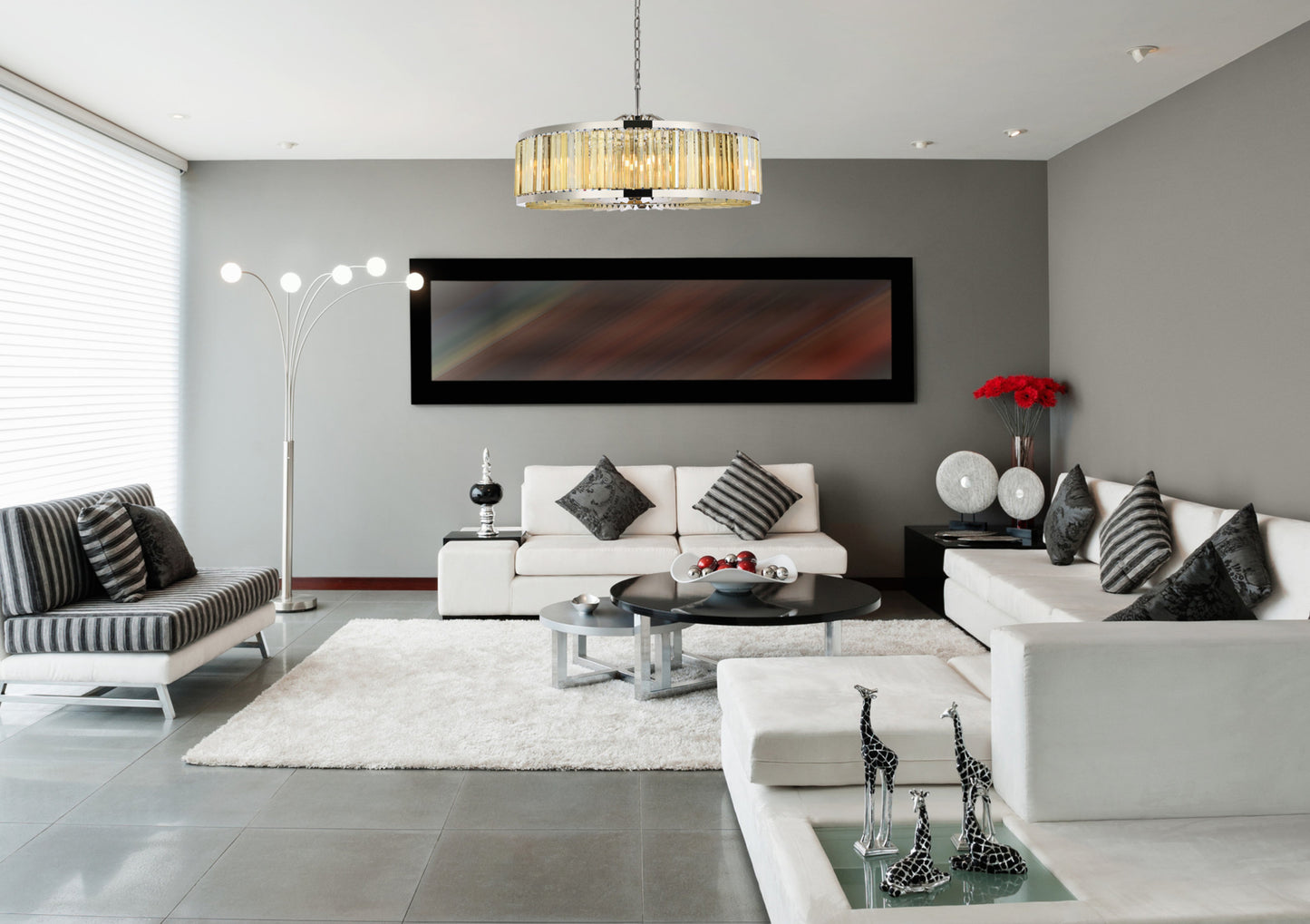 Elegant Lighting 1203G43-GT/RC Chelsea 10 Light 44"W Crystal Drum - PolishedBy Elegant Furniture & Lighting