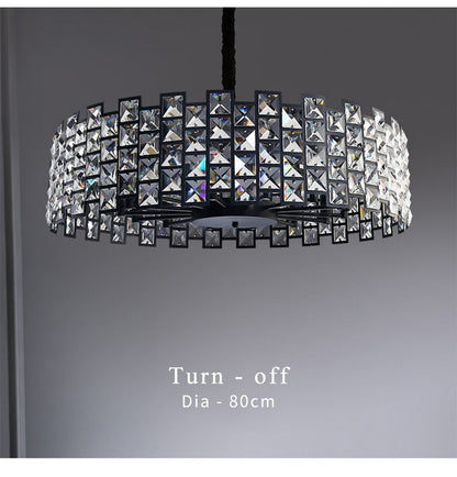 Black crystal lamp for modern living room, bedroom, kitchen., 31.5''By Miron Demid LLC