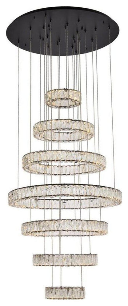 Monroe 7 Light Chandelier, BlackBy Elegant Furniture & Lighting