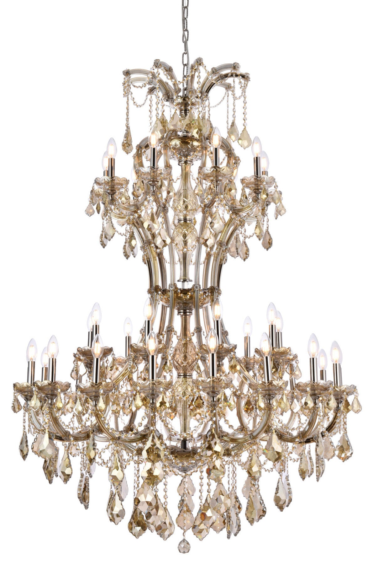 Elegant Lighting 2800D46-GT/RC Maria Theresa 36 Light 46"W - Golden TeakBy Elegant Furniture & Lighting
