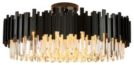 Gio Flush Mount Chandelier, Black, Diameter 100cm/39"By Morsale.com