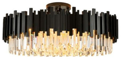 Gio Flush Mount Chandelier, Black, Diameter 100cm/39"By Morsale.com