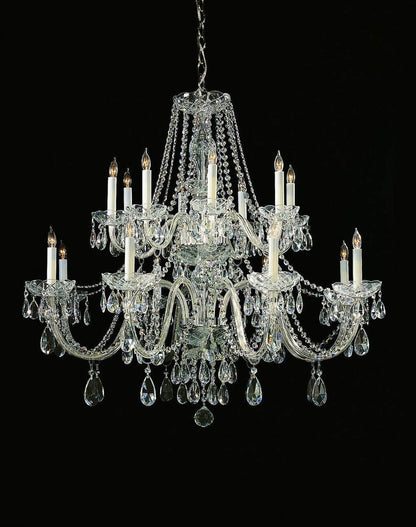 Traditional Crystal 16 Light Clear Swarovski Strass Chrome Crystal ChandelierBy Crystorama Lighting
