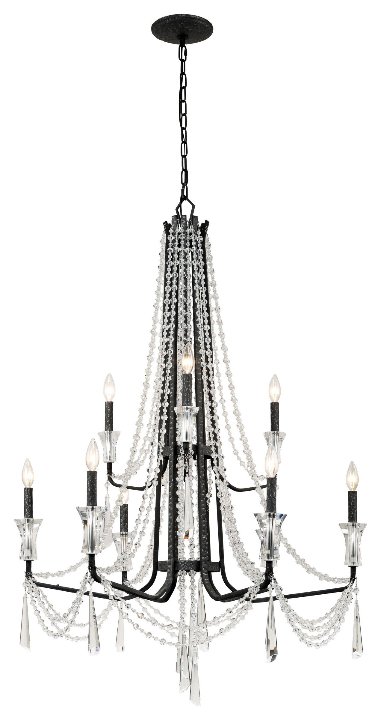 Barcelona 9-Lt 2-Tier Crystal Chandelier - OnyxBy Varaluz