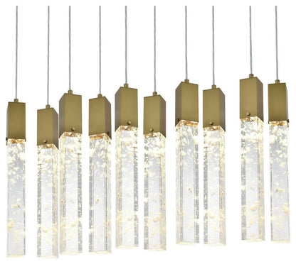 Aurora 10 Light Pendant, Satin GoldBy Elegant Furniture & Lighting