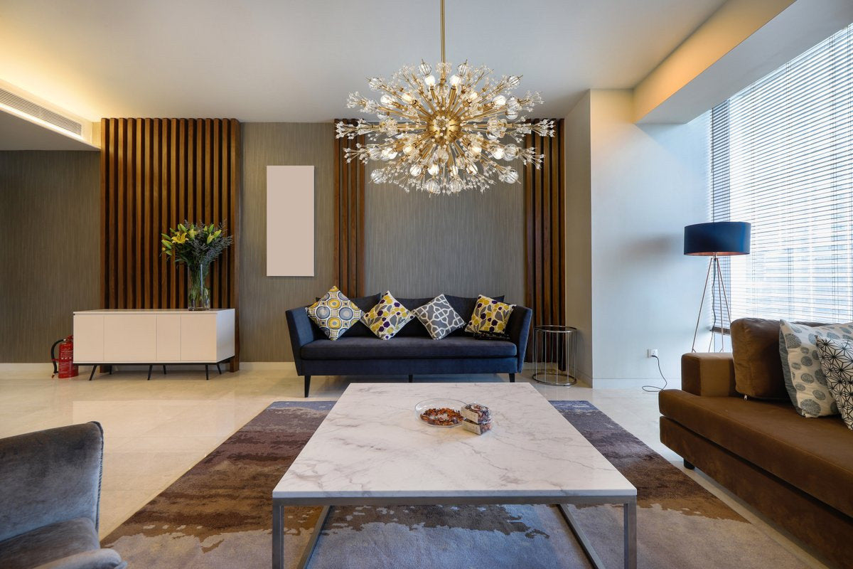 Elegant Lighting 2500D36SG Vera 36 inch crystal starburst oval pendant in goldBy Elegant Furniture & Lighting