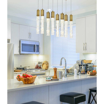 Aurora 8 Light Pendant, Satin GoldBy Elegant Furniture & Lighting
