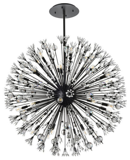 Elegant Lighting 2500D44BK Vera 44 inch crystal starburst round pendant in blackBy Elegant Furniture & Lighting