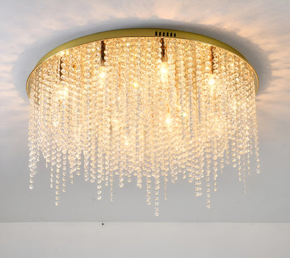 Acireale | Modern Drum LED Ceiling Chandelier, Gold, Dia31.5", Cool Light, DimmableBy Miron Demid LLC