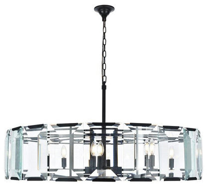 1211 Monaco Collection Pendant Lamp, Flat Black Matte, 43''x12'', 10-BulbBy Elegant Furniture & Lighting