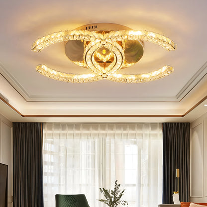Aicurzio | Fashionable Luxury Crystal Gold Chandelier, 51.2x35.4'By Miron Demid LLC
