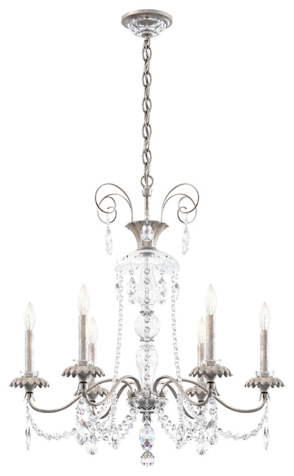 Schonbek At1006N-48H 6 Light Crystal Chandelier, Antique SilverBy Schonbek