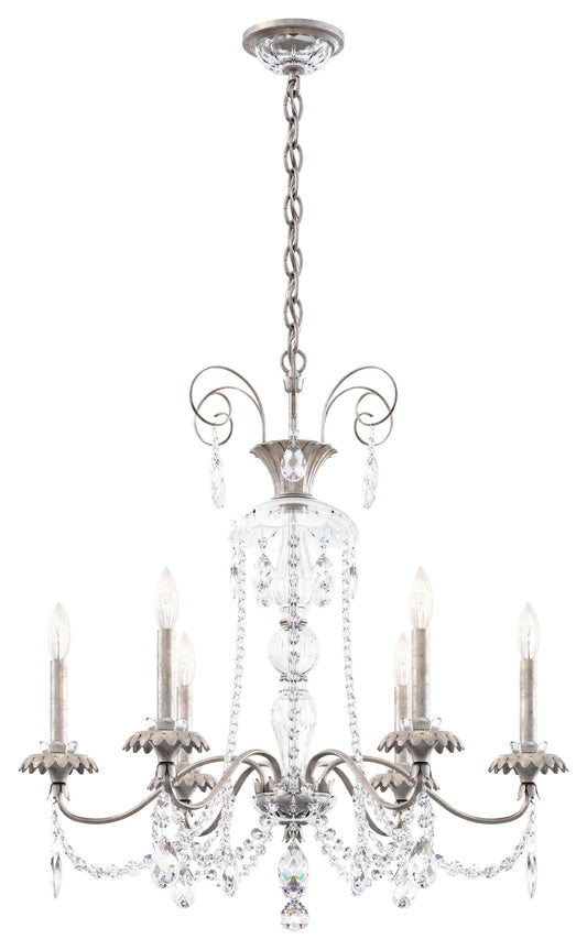 Schonbek At1006N-48H 6 Light Crystal Chandelier, Antique SilverBy Schonbek