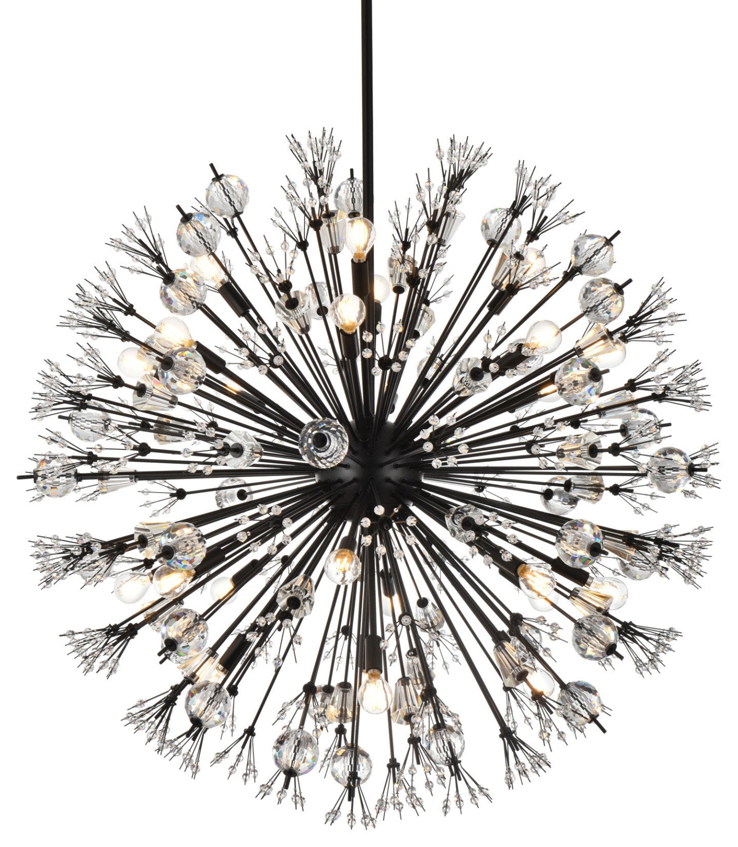 Elegant Lighting 2500D38 Vera 24 Light 38"W Crystal Sputnik - BlackBy Elegant Furniture & Lighting