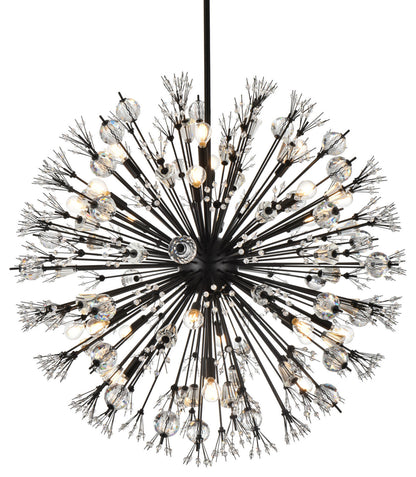 Elegant Lighting 2500D38 Vera 24 Light 38"W Crystal Sputnik - BlackBy Elegant Furniture & Lighting