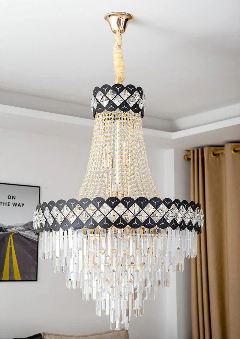 Chateauneuf-Grasse | Classical Duplex Crystal Chandelier, Dia23.6xh35.4" / Dia60xh90cm, Warm LightBy Miron Demid LLC