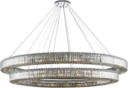 Rondelle 2 Tier Pendant, Polished Chrome, 38By KALCO LIGHTING