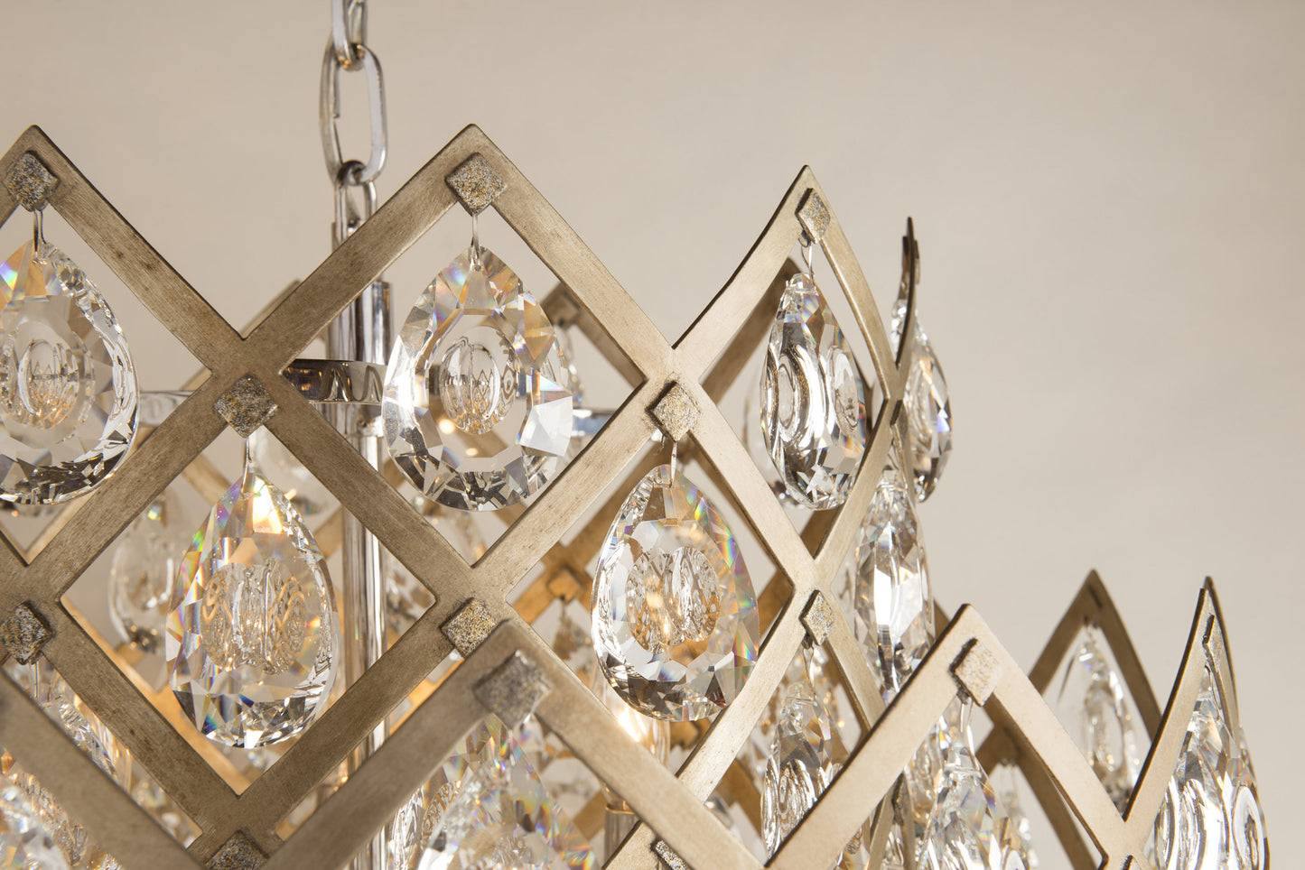 Tiara 3-Light Pendant, Small, Vienna Bronze, Clear Crystal DropsBy Corbett Lighting