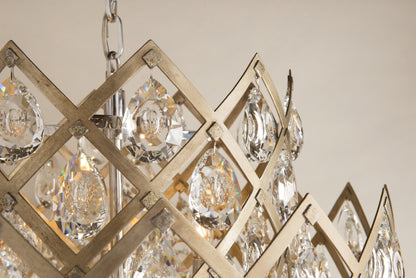Tiara 3-Light Pendant, Small, Vienna Bronze, Clear Crystal DropsBy Corbett Lighting
