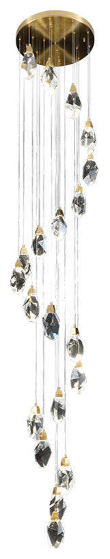 Geometric Irregular Cut Crystal Chandelier Lighting, 15 LightsBy Akari Lanterns