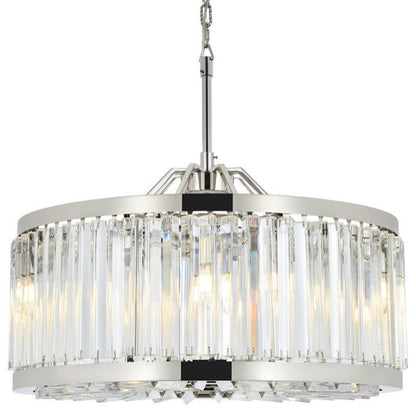 Elegant 1203D28PN/RC Chelsea 8-Light Polished Nickel Chandelier ClearBy Elegant Furniture & Lighting